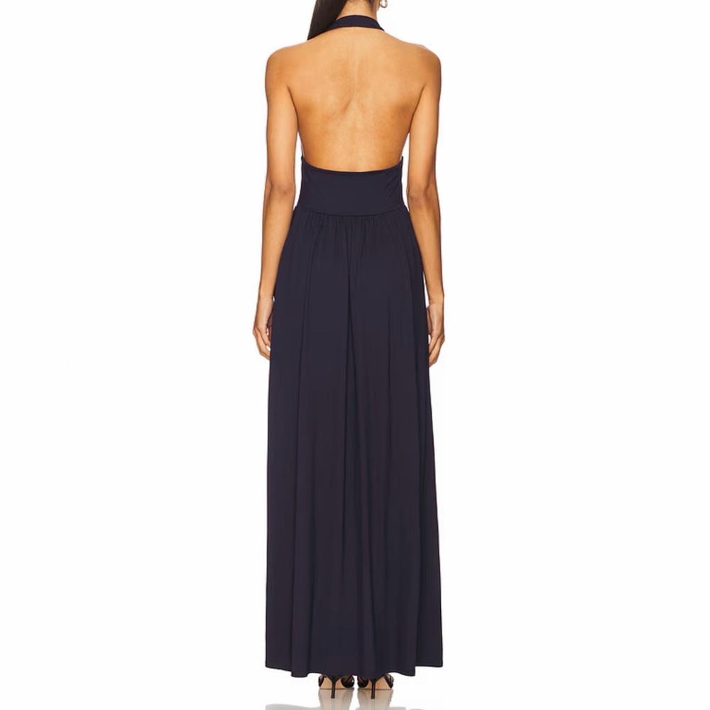 Susana Monaco Halter Gathered Dress in Midnight - Picture 2 of 9